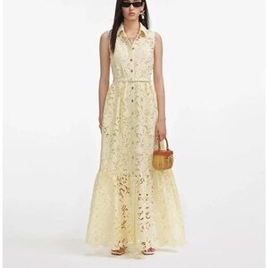 Self Portrait Yellow Lace Maxi Dress US 6 UK 10